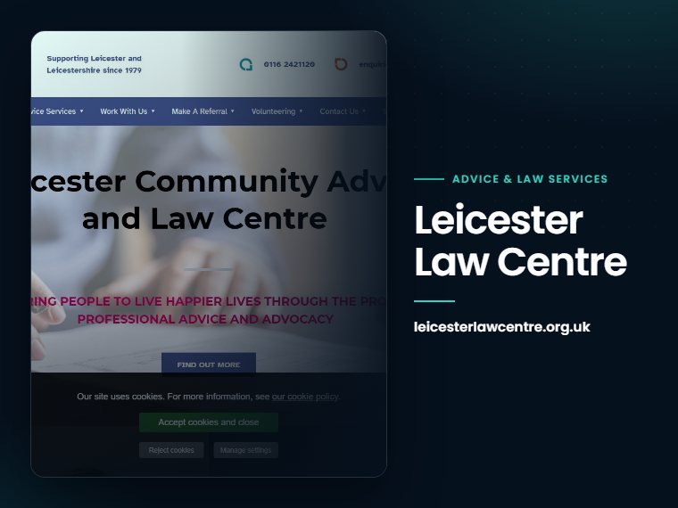 Leicester Community Advice and Law Centre website: free advice and law services