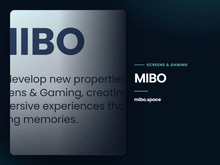 MIBO website: developing properties for screens and gaming