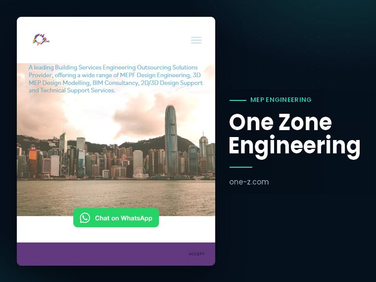 One Zone Engineering website: MEP engineering consultancy