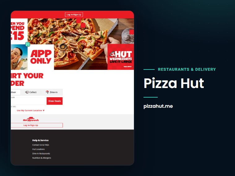 Pizza Hut website: restaurants and delivery