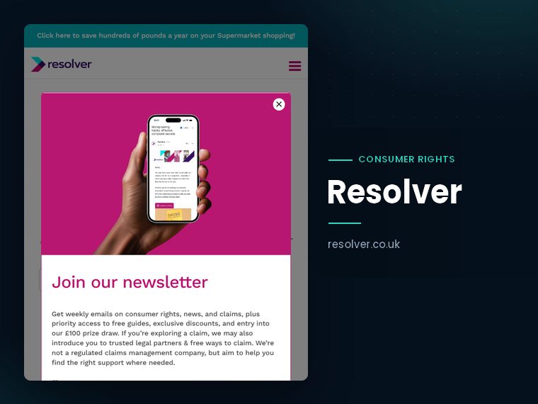 Resolver website: free consumer complaints and claims tool