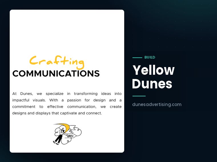 Yellow Dunes website: design and visual communications